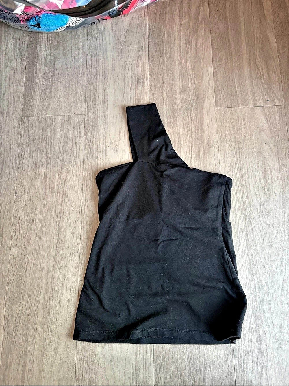 Susana Monaco Essential One Shoulder Top Black Small